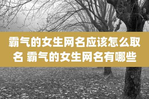 霸气的女生网名应该怎么取名 霸气的女生网名有哪些