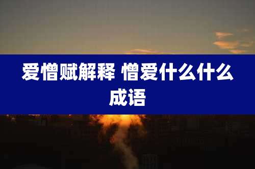 爱憎赋解释 憎爱什么什么成语