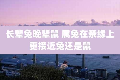 长辈兔晚辈鼠 属兔在亲缘上更接近兔还是鼠