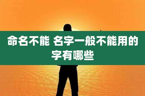 命名不能 名字一般不能用的字有哪些