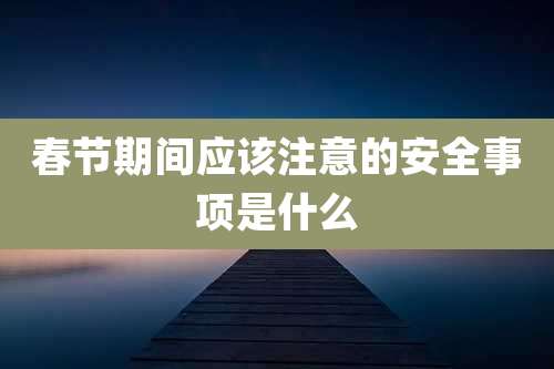 春节期间应该注意的安全事项是什么