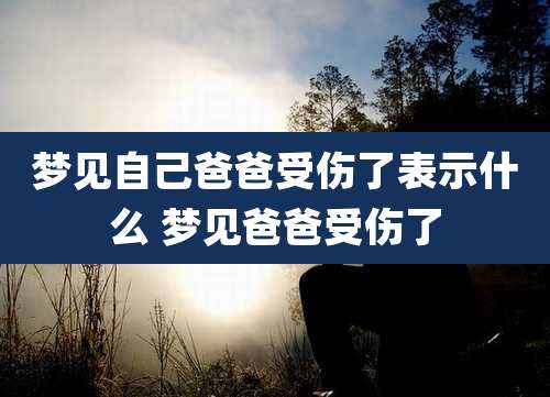 梦见自己爸爸受伤了表示什么 梦见爸爸受伤了