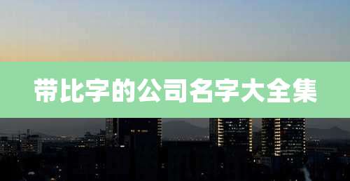 带比字的公司名字大全集