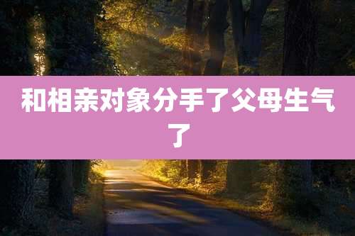 和相亲对象分手了父母生气了