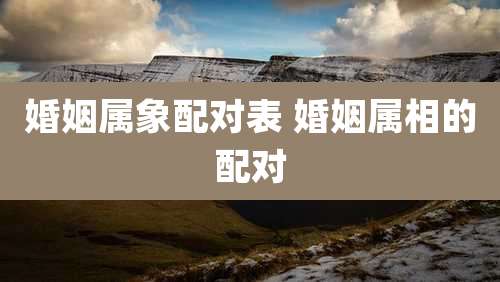 婚姻属象配对表 婚姻属相的配对