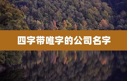 四字带唯字的公司名字