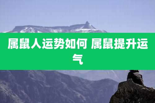 属鼠人运势如何 属鼠提升运气