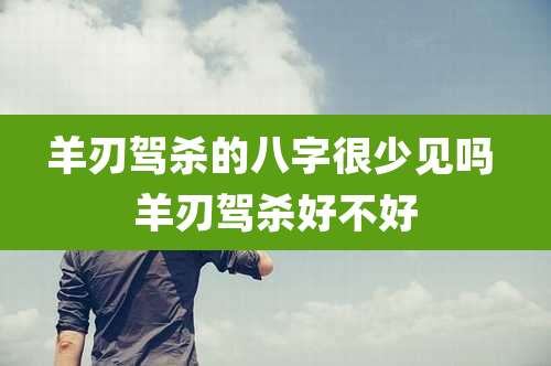 羊刃驾杀的八字很少见吗 羊刃驾杀好不好
