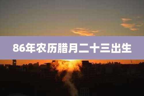 86年农历腊月二十三出生