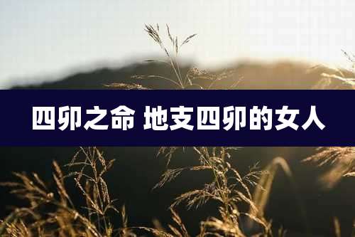 四卯之命 地支四卯的女人