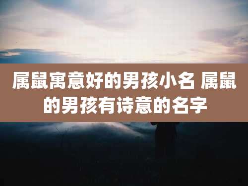 属鼠寓意好的男孩小名 属鼠的男孩有诗意的名字