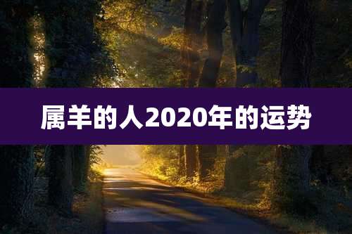 属羊的人2020年的运势