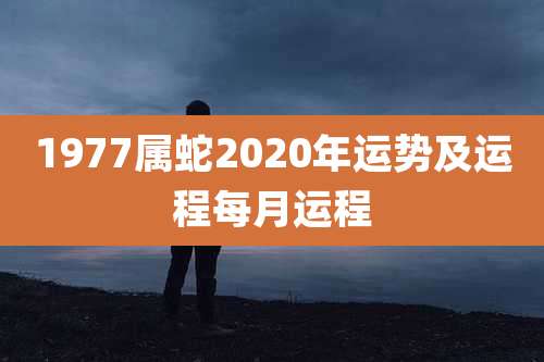 1977属蛇2020年运势及运程每月运程