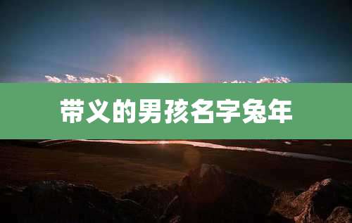带义的男孩名字兔年