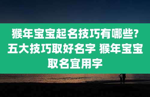 猴年宝宝起名技巧有哪些?五大技巧取好名字 猴年宝宝取名宜用字