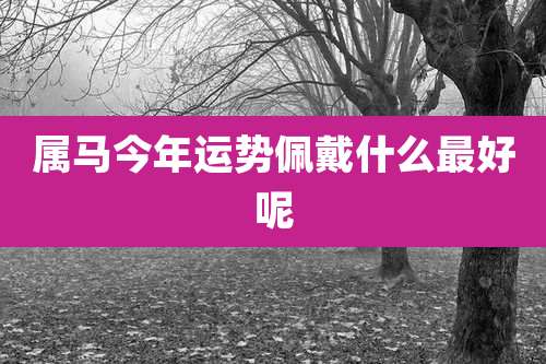 属马今年运势佩戴什么最好呢