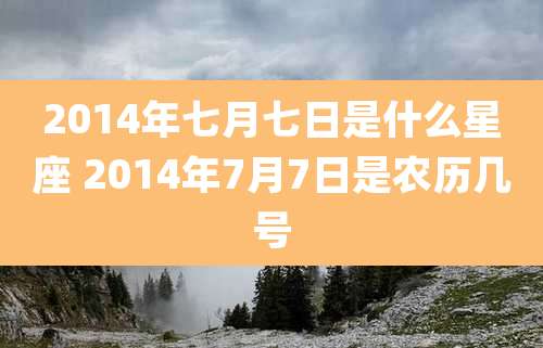 2014年七月七日是什么星座 2014年7月7日是农历几号