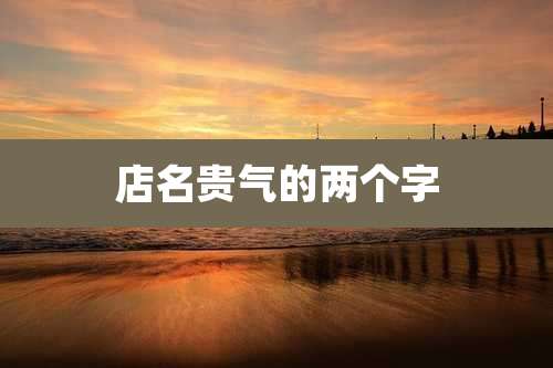 店名贵气的两个字