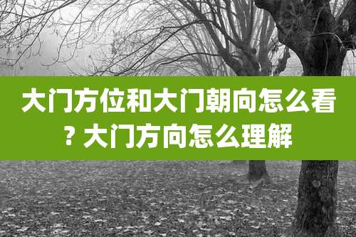 大门方位和大门朝向怎么看? 大门方向怎么理解
