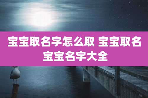 宝宝取名字怎么取 宝宝取名 宝宝名字大全