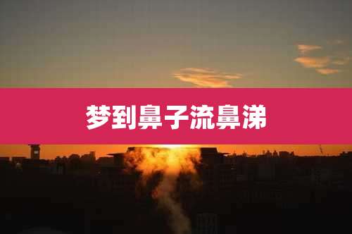 梦到鼻子流鼻涕