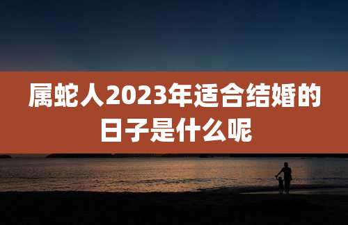 属蛇人2023年适合结婚的日子是什么呢