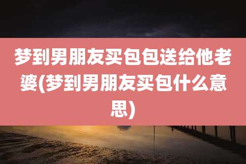 梦到男朋友买包包送给他老婆(梦到男朋友买包什么意思)