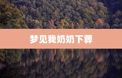 梦见我奶奶下葬