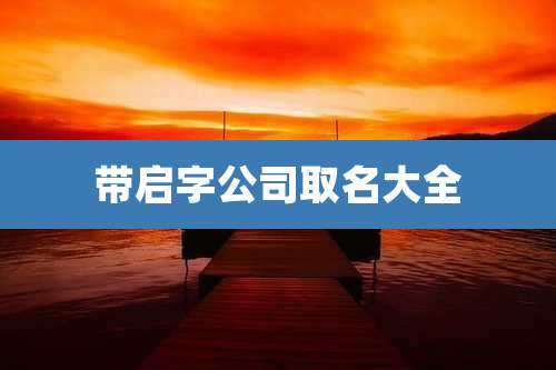 带启字公司取名大全