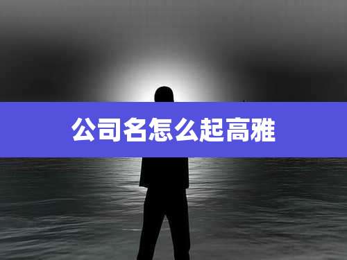 公司名怎么起高雅