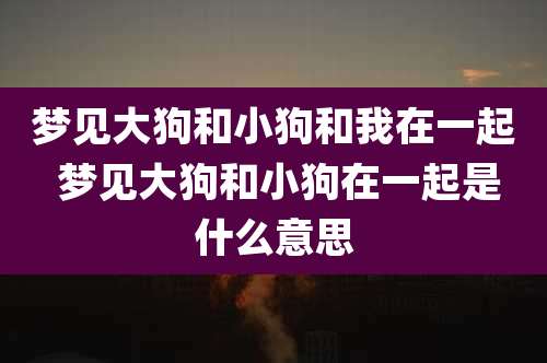 梦见大狗和小狗和我在一起 梦见大狗和小狗在一起是什么意思