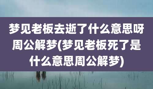 梦见老板去逝了什么意思呀周公解梦(梦见老板死了是什么意思周公解梦)