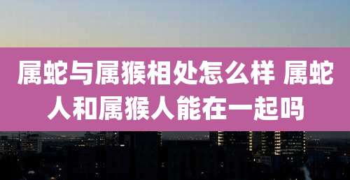 属蛇与属猴相处怎么样 属蛇人和属猴人能在一起吗