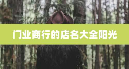 门业商行的店名大全阳光