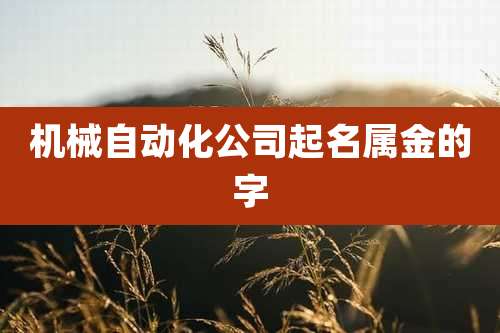 机械自动化公司起名属金的字