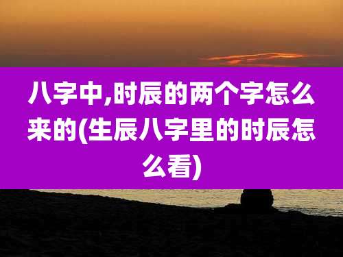 八字中,时辰的两个字怎么来的(生辰八字里的时辰怎么看)