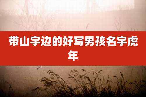 带山字边的好写男孩名字虎年