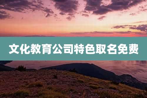 文化教育公司特色取名免费