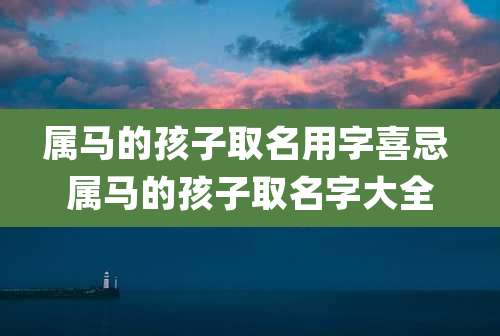 属马的孩子取名用字喜忌 属马的孩子取名字大全