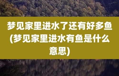 梦见家里进水了还有好多鱼(梦见家里进水有鱼是什么意思)