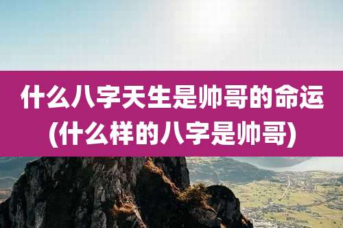 什么八字天生是帅哥的命运(什么样的八字是帅哥)