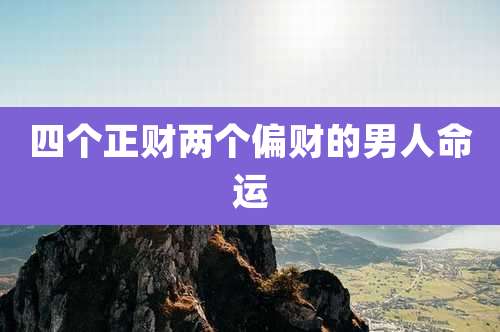 四个正财两个偏财的男人命运
