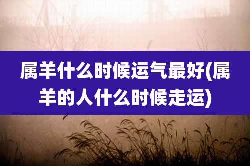 属羊什么时候运气最好(属羊的人什么时候走运)