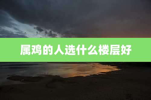 属鸡的人选什么楼层好