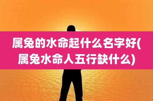 属兔的水命起什么名字好(属兔水命人五行缺什么)