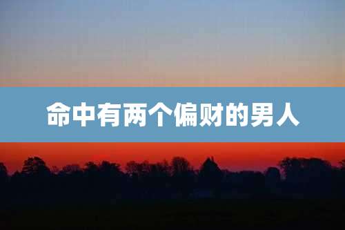 命中有两个偏财的男人