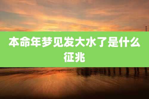 本命年梦见发大水了是什么征兆