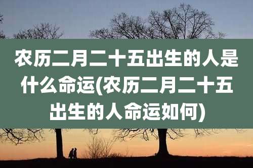 农历二月二十五出生的人是什么命运(农历二月二十五出生的人命运如何)