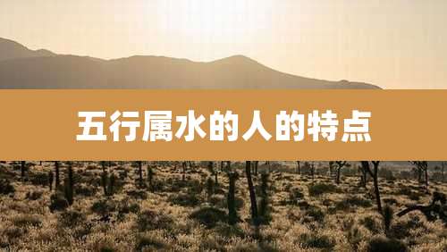 五行属水的人的特点