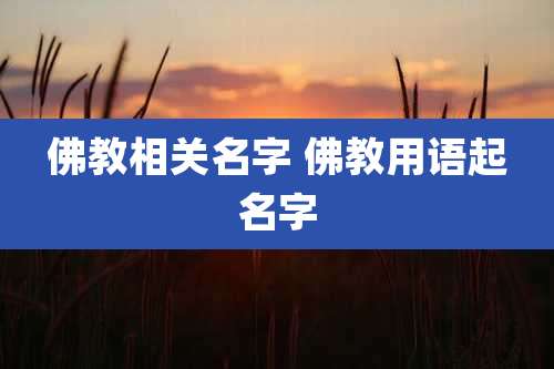 佛教相关名字 佛教用语起名字